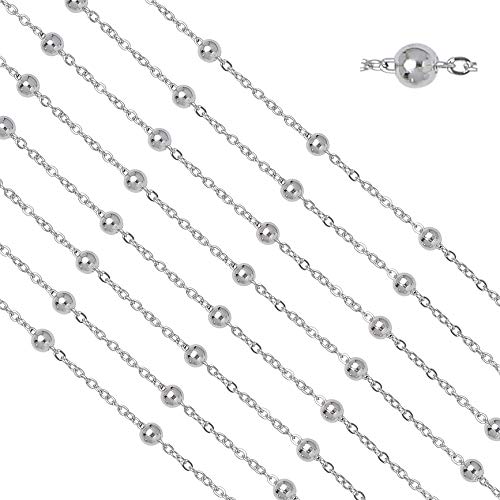 COIRIS 4mm Stainless Steel Ball Cable Chain with Connector for Jewelry Making(SC-1051-A)