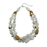 Bocar 2 Layer Statement Chunky Beaded Fashion Necklace for Women Gifts