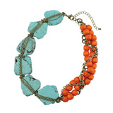 BOCAR Big Statement Turquoise Chunky Collar Chain Necklace for Women Gifts