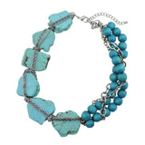 BOCAR Big Statement Turquoise Chunky Collar Chain Necklace for Women Gifts