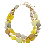 Bocar 2 Layer Statement Chunky Beaded Fashion Necklace for Women Gifts