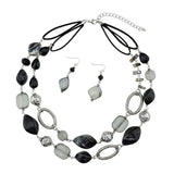 BOCAR 2 Strand Statement Choker Shell Necklace and Earring Set for Women Gift