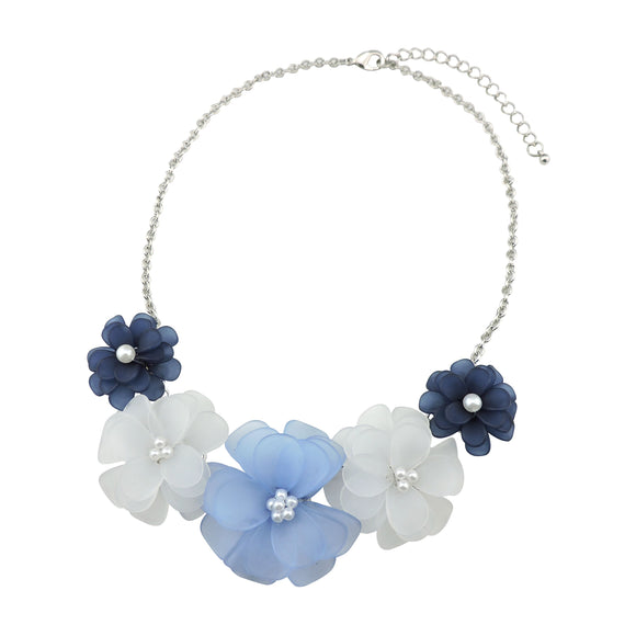 Bocar Newest Acrylic Pendant Collar Flower Statement Choker Necklace for Women