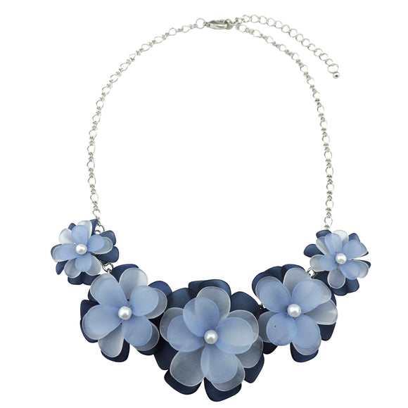 Bocar Newest Acrylic Pendant Collar Flower Statement Choker Necklace for Women