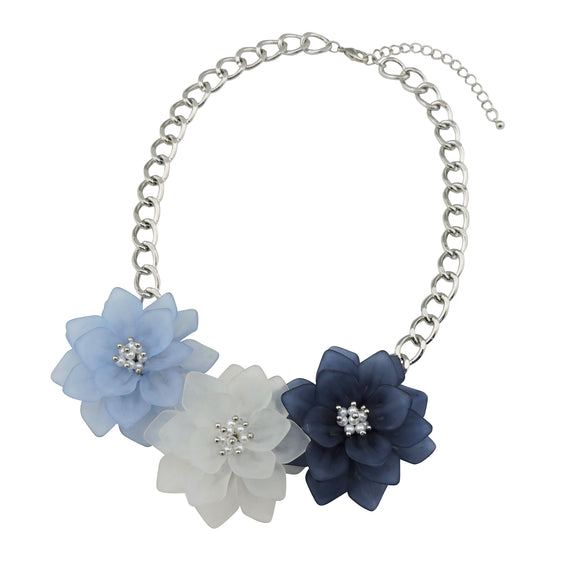 Bocar 3 Big Pendant Flower Necklace Choker Necklace for Women