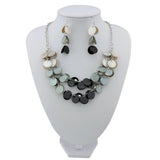 Beryohz 2 Layer Statement Choker Shell Necklace and Earring Set for Women Gift