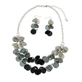 Beryohz 2 Layer Statement Choker Shell Necklace and Earring Set for Women Gift